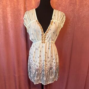 Mint green boho tunic top by Free People Sz M